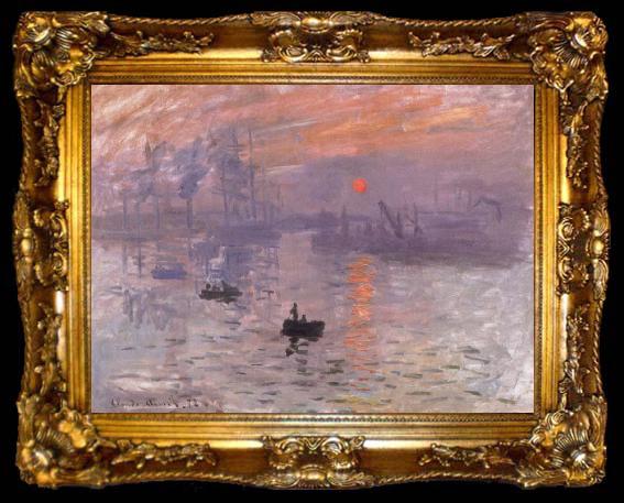 framed  Claude Monet Impression Sunrise.Le Have, ta009-2